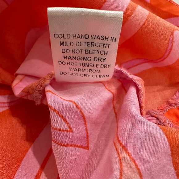 Karlie Women’s 70's Floral Button Cap Sleeve Blouse Large Pink Purple Orange - Picture 8 of 8